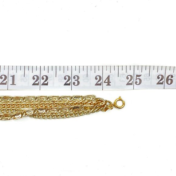 Sarah Coventry Four Dimensions Necklace Gold Tone Multi Strand Chains Textured - Picture 10 of 10